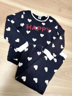 PETITBATEAUプチバトー ハート パジャマ 裏起毛　6ans 116