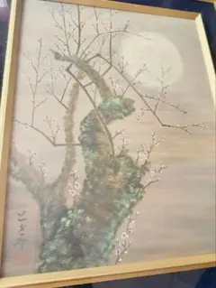 【真作】絵画　日本画　凛として咲く白百合　和モダン花図　静寂に咲く　Y17 真作】絵画 日本画 凛として咲く白百合 和モダン花図 静寂に咲く Y17