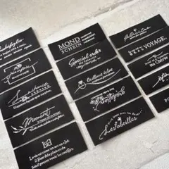 布 タグ 刺繍　高級感　ブラック シルバー　キラキラ15枚
