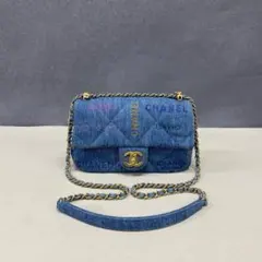 激レア☆CHANEL 22 スモール デニム ショルダーバッグ スタッズ - メルカリ