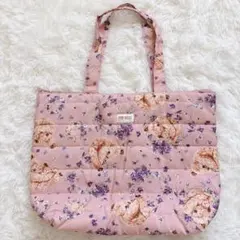 ピンクハウス　キルティング　トートバッグ　クマ　ベア　ピンク　花柄