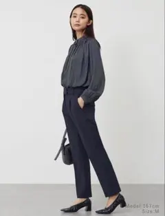 PLST ウォームリザーブ　テーパードパンツ　ネイビー　M