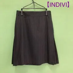 【INDIVI】ストライプ タイト 両サイドの可愛いスカート