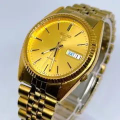 セイコー5 7S26-0500 自動巻 ゴールド デイデイト メンズ 腕時計