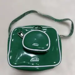 emis エミス 新品 エナメル ショルダーバック ポーチ付き ピンク 