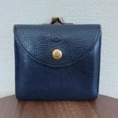 イルビゾンテ コンパクト がま口 ネイビー 財布 男女兼用