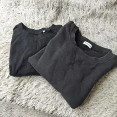 ブラック2枚セット ブラック 長袖Tシャツ 95　黒トレーナー100　ベビー