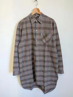 70’s EURO古着 グランパシャツ チェックネルシャツ フレンチワーク