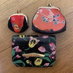 ❤︎F296❤︎ハンドメイド❤︎帯❤︎着物❤︎リメイク❤︎ポーチ3点