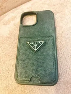 PRADA iPhone15 ケース サフィアーノ カードポケット付き ブラック
