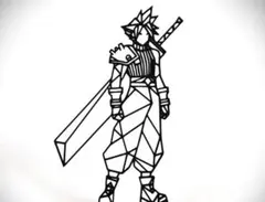 Cloud Strife ローポリ ジオメトリックフィギュア