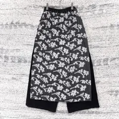 花柄ジャカード ワイドパンツ コットン100% タイ製 クロップド丈 レイヤード