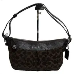 6156−1 COACH 2WAYショルダーバッグ シグネチャー ダークブラウン