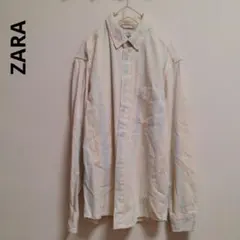 ZARA　コットンシャツ　ストライプ　パステルカラー　オーバーサイズ