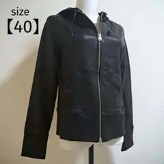 BRIDGES　本革　レザージャケット　ラムレザー　 フード付き【40】黒