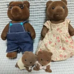 激レア 双子ちゃん〈クマの赤ちゃん、お母さん、お父さん〉初期シルバニアファミリー