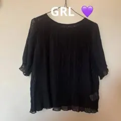 GRL 黒 シフォンブラウス フリーサイズ