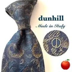 ✨美品✨ダンヒル　ネクタイ　ネイビー　イエロー　総柄　ジャガード　シルク　紳士