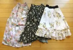 axes femme アクシーズ 花柄スカート 3点セット