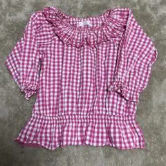 140㎝　メゾピアノギンガムチェックトップス