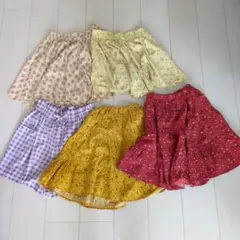 160・150サイズキッズキュロット夏用3枚と130サイズスカート2枚セット