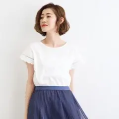 grove＜接触冷感・UVカット＞袖刺繍フレンチプルオーバーのサムネイル