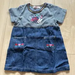 MINI EFINDOLL ワンピース デニム ボーダー うさぎのサムネイル
