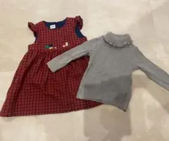 familiar チェック柄ワンピースとセーターセット