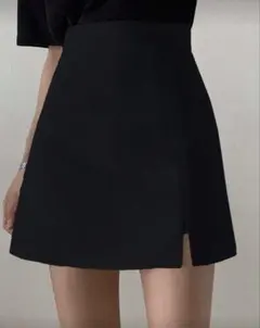 【DAZY】インパン付　スリット 黒 ミニスカート ラップスタイル