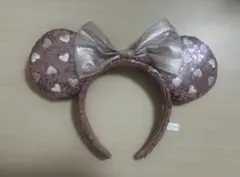 ディズニー ハート スパンコール ピンク ミニー カチューシャ