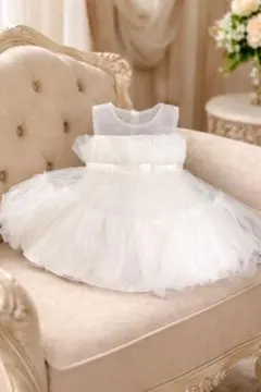 【極美品】NNJXDベビードレス チュール ワンピース 80cm 記念日・結婚式