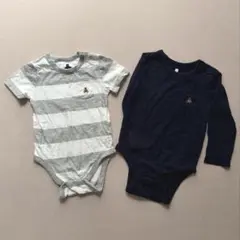 baby GAPロンパース 2点セット グレー ネイビー 90
