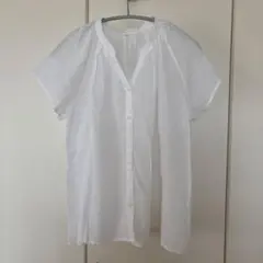 無印良品 強撚ボイル フレンチスリーブブラウス ホワイト Mサイズ