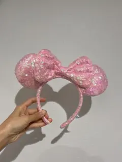 ディズニー ミニーマウス風カチューシャ ピンク