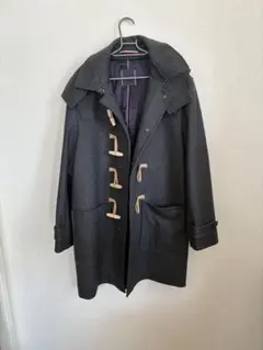 TOMMY HILFIGER ダークグレー ダッフルコート ウール混合