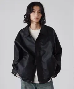 【LUENNA】レギュラーカラージップ合皮ブルゾン