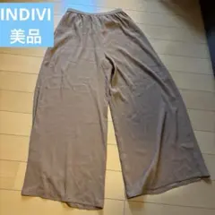 キャメル ワイドパンツ