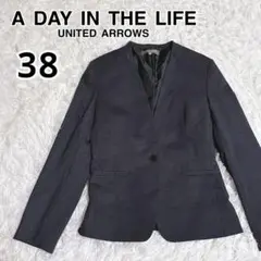 A DAY IN THE LIFE ノーカラージャケット ダークグレー　38
