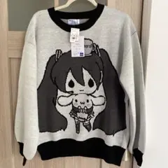 新品　初音ミク×シナモロール コラボ ニットプルオーバー オフホワイト M