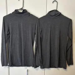 UNIQLO ヒートテック ダークグレータートルネック Lサイズ 2枚セット