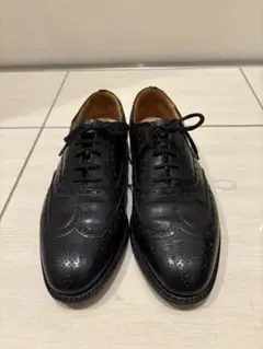 旧チャーチ　ブリスベン　ブラックレザー ウィングチップシューズ　ラスト73