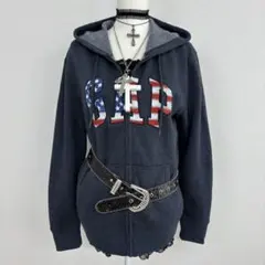 y2k GAP パーカー ロゴ アメリカ国旗 平成ギャル グランジ