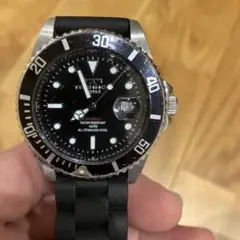 稼働品】TECHNOS テクノス ダイバー風 波文字盤 ブルー クォーツ 