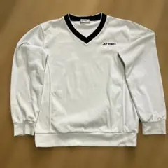 YONEX ホワイト Vネック 長袖 ウォームアップウェア S