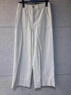U by SPICK&SPAN デニムワイドパンツ　38 ホワイト系