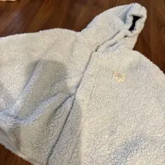 ライトブルーベビーポンチョ Fサイズ　リバーシブル