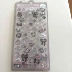 に*も様 ボンボンドロップシール　しろくろ