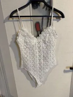 H&M ホワイト レースキャミソール ボディースーツ