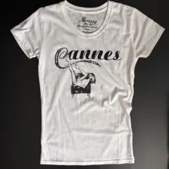 Moussy Cannes プリント 半袖Tシャツ M Y2K チビTのサムネイル