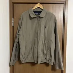 ラルフローレン スウィングトップ ベージュ ブルー刺繍ロゴ 短丈 L